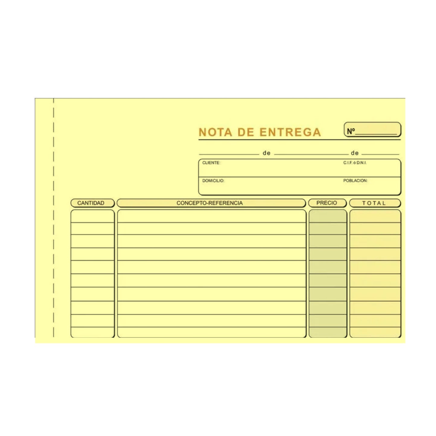 Talonario Nota de entrega, modelo 54.051T | PRAXT'ON - Pack de 5 talonarios, triplicado autocopiante, 1/8