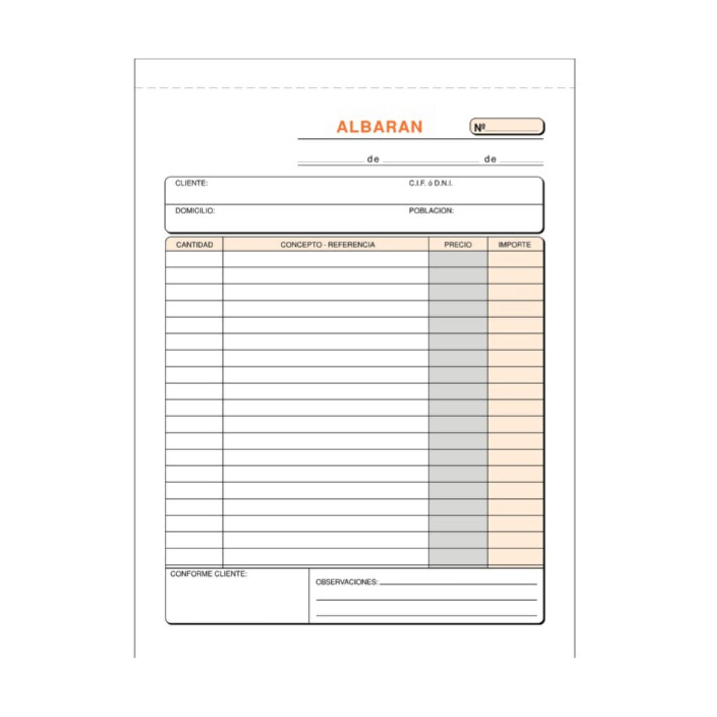 Talonario Albarán Modelo 120.064ND | PRAXT'ON - Tamaño Cuartilla Natural (A5), Duplicado Autocopiante, Original Blanca y Copia Rosa, 50 Juegos - Pack 10 Unidades