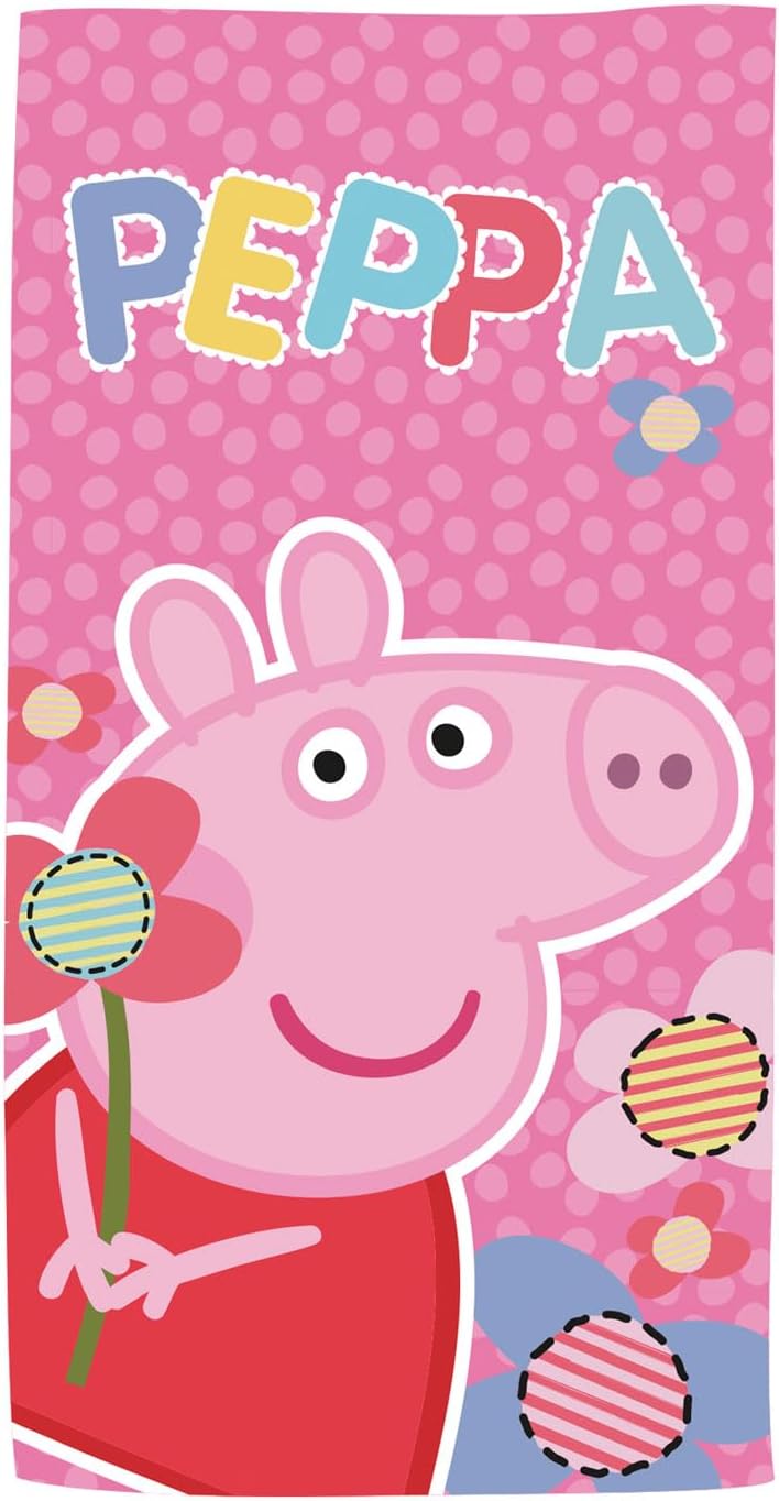 Toalla de Microfibra de 70x140cm de-Peppa Pig, gran tamaño y absorbe la humedad