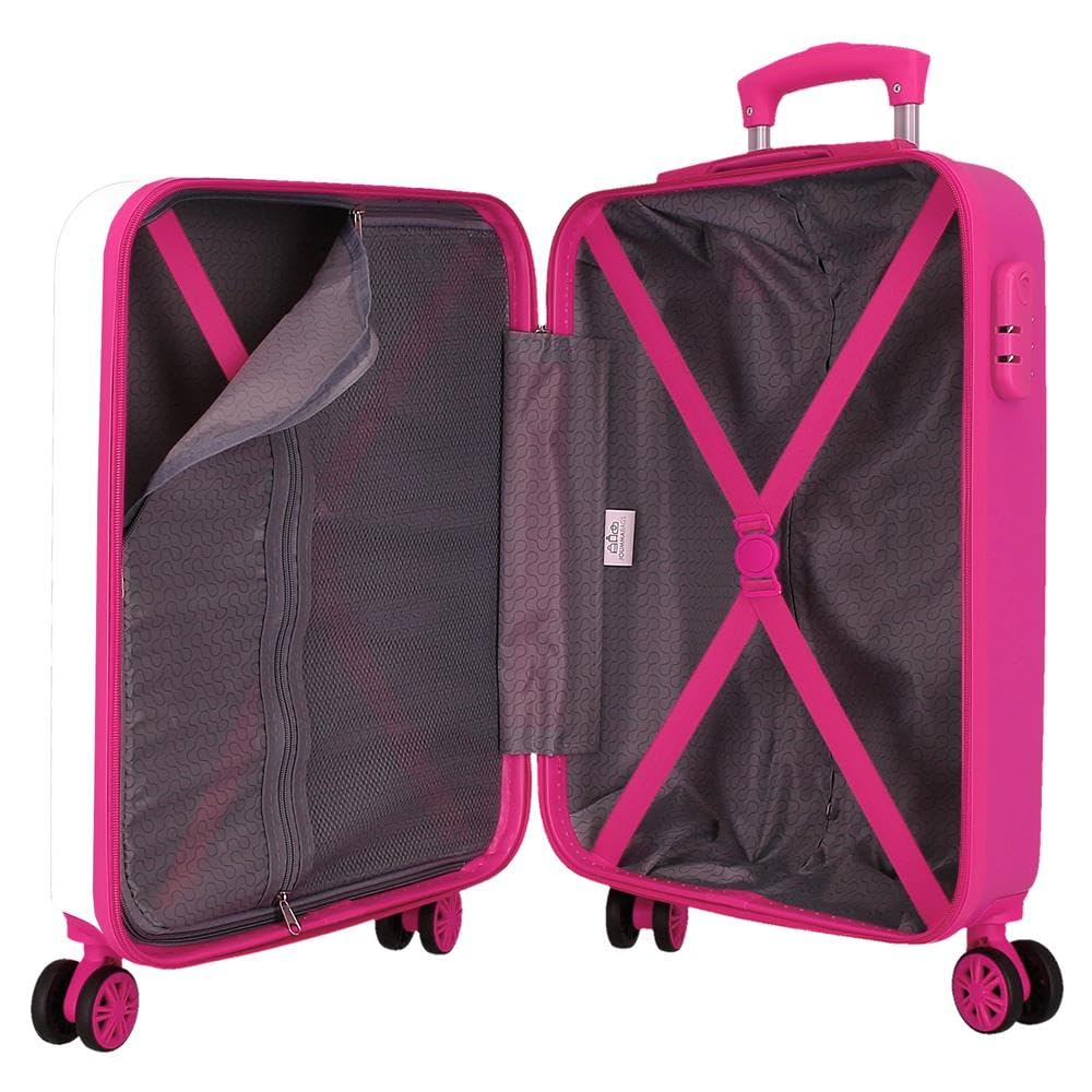 Joumma Disney Minnie Flowers Maleta de Cabina Blanco 38x55x20 cms Rígido 2 kgs Cierre de combinación Lateral ABS 2 kgs 35L Equipaje de Mano
