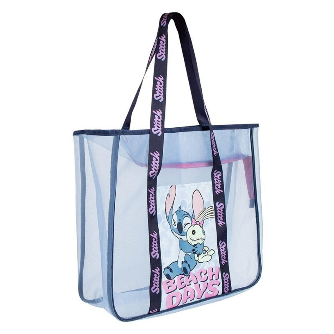 Bolsa Playa Premiun LIFE'S LITTLE MOMENTS Grande y Resistente Diseño Moderno, Verano y Vacaciones con tu Bolsa Playa de Stitch, Unisex niños, Mediano