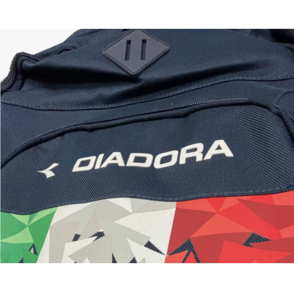 Mochila escolar Diadora 'Bandera Italiana' | SAFTA - Triple Compartimento y Malla Portabotellas, azul marino, 42 cm