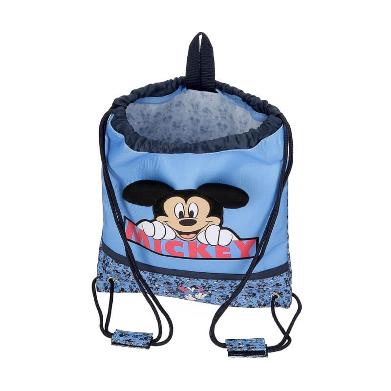 Mochila saco Mickey MOODS | SAFTA - Producto oficial de Disney, asas regulables, bolsillo exterior, estampado // Ref: 2523761