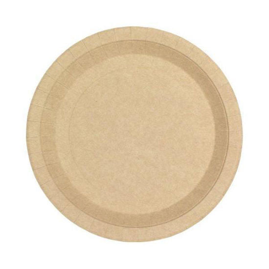 Plato de cartón kraft 'antigrasa', 26 cm - Pack 50 unidades
