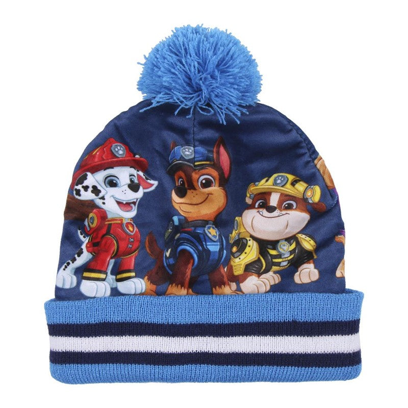 Conjunto 3 piezas Patrulla Canina, Gorro guantes y bufanda cuello con caja de regalo