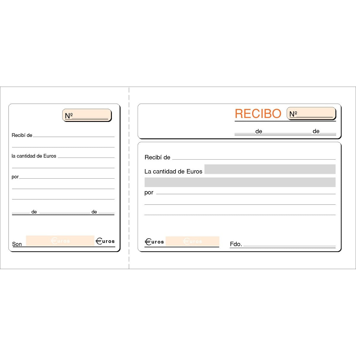 Praxt'on Talonario Recibo 16.017 con Matriz (pack 10 Ud.)