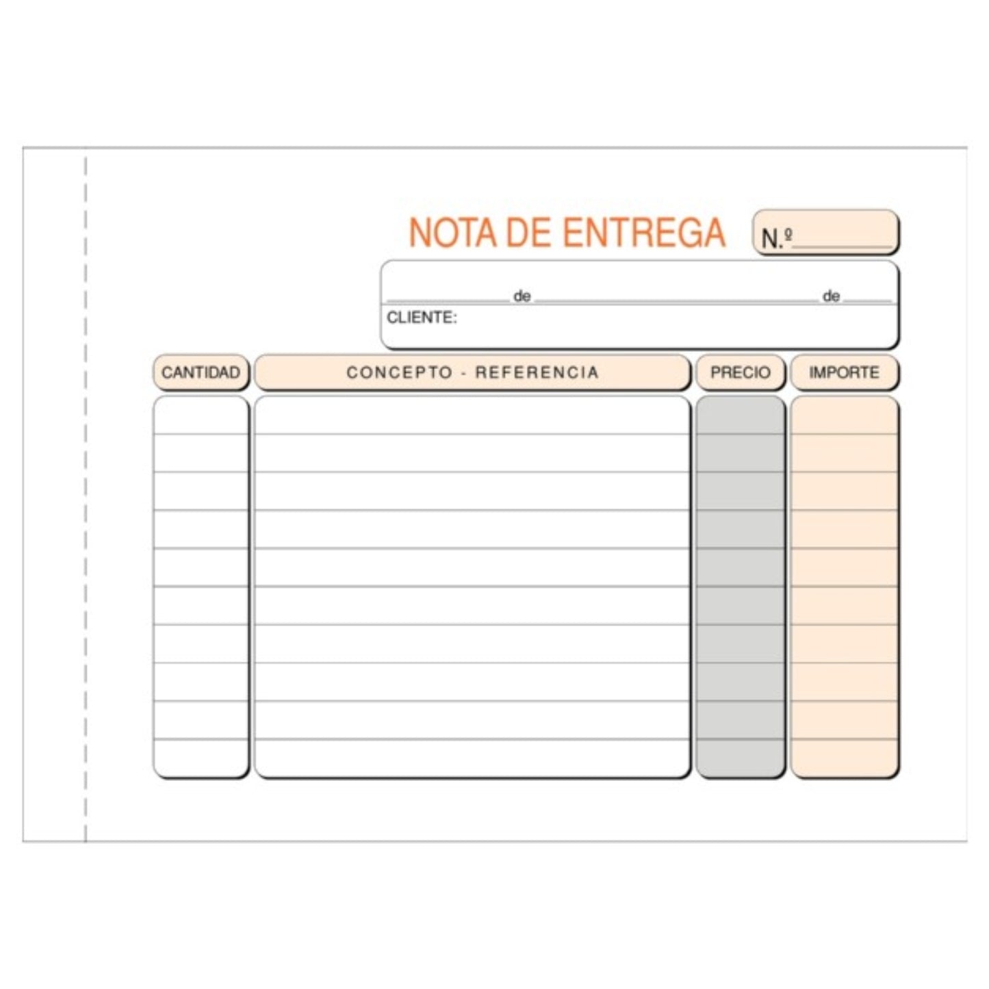 Talonario Nota de entrega | Praxt'on - Modelo 79.051D duplicado autocopiante, tamaño octavilla apaisado (A6), original blanca + copia rosa, 50 juegos - Pack 10 unidades