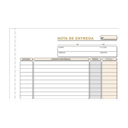 Talonario Nota de entrega, modelo 54.051T | PRAXT'ON - Pack de 5 talonarios, triplicado autocopiante, 1/8