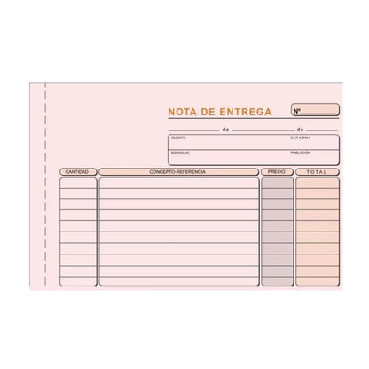 Talonario Nota de entrega, modelo 54.051T | PRAXT'ON - Pack de 5 talonarios, triplicado autocopiante, 1/8