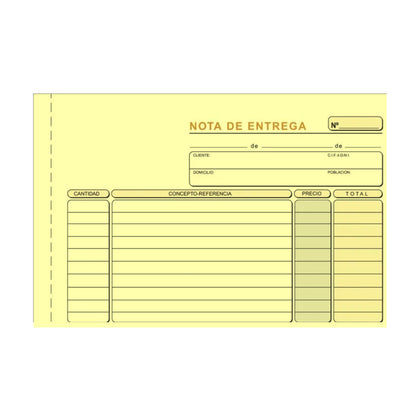 Talonario Nota de entrega, modelo 54.051T | PRAXT'ON - Pack de 5 talonarios, triplicado autocopiante, 1/8