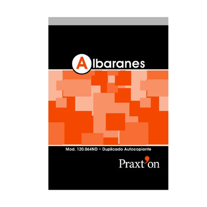 Talonario Albarán Modelo 120.064ND | PRAXT'ON - Tamaño Cuartilla Natural (A5), Duplicado Autocopiante, Original Blanca y Copia Rosa, 50 Juegos - Pack 10 Unidades