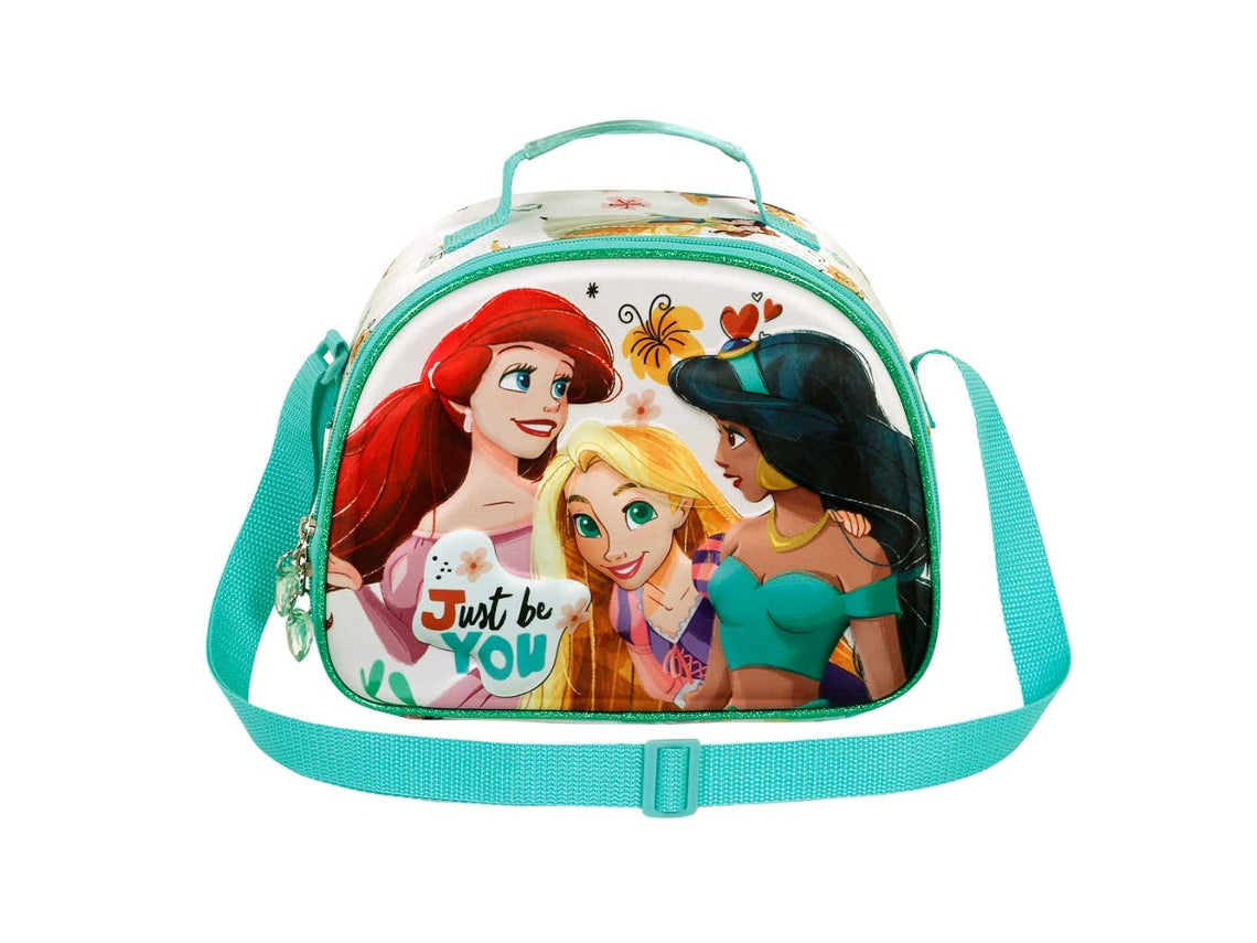 Karactermania Bolsa portamerienda Princesas Disney 3D 'Just be you', asa regulable, multicolor - 26 cm