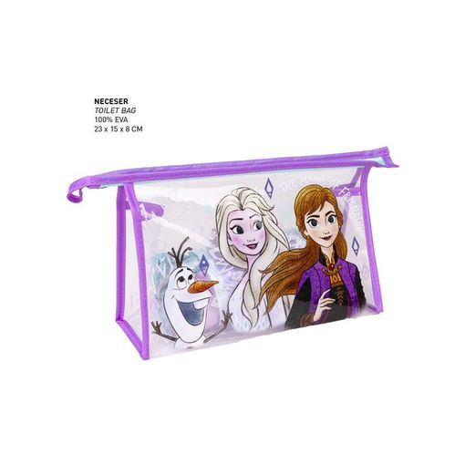 Cerdá Set de aseo infantil de viaje / excursiones Frozen 'The Magic of Friendship', neceser sin PVC, cierre de cremallera con complementos con diseño de los personajes - 3 piezas