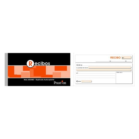 Talonarios Recibo 1/3 Fº Praxton Duplicado, Paquete x 10