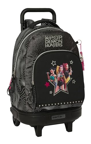 K-POP Demon Hunters - ENERGY - Mochila Grande con Ruedas, Compacta, Extraíble, Ideal para Niños de Diferentes Edades, Cómoda y Versátil, Resistencia, 33x22x45 cm
