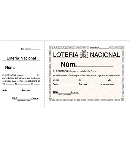 PACK 10 TALONARIOS DE LOTERIA 21X10,5 CM LOAN