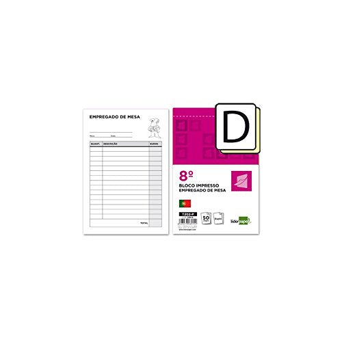 Talonario liderpapel camarero octavo -sin iva- 202 duplicado-texto en portugues