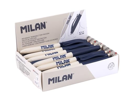 MILAN® Caja expositora 25 bolígrafos P1 'BORRABLE' con tinta borrable por fricción