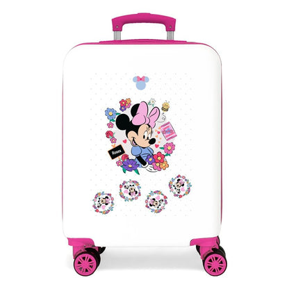 Joumma Disney Minnie Flowers Maleta de Cabina Blanco 38x55x20 cms Rígido 2 kgs Cierre de combinación Lateral ABS 2 kgs 35L Equipaje de Mano