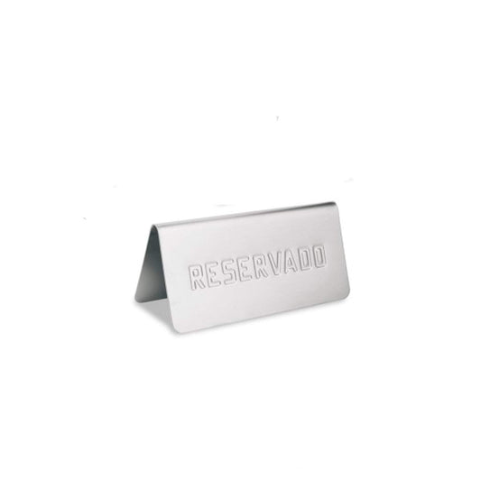 Supreminox Reservado - Cartel de Mesa, Acero Inoxidable, Plateado, 30 x 30 x 30 cm