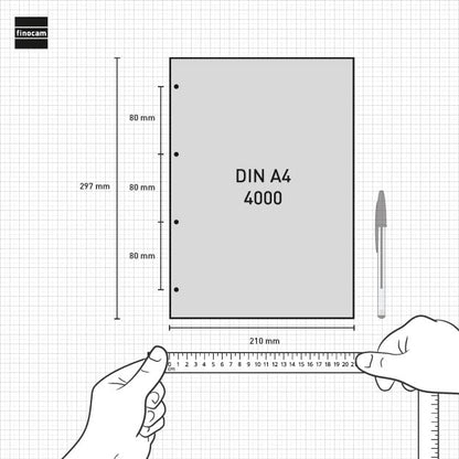 Finocam - Recambio agenda Open 2026 1 Día Página | Enero - Diciembre (12 meses) | Recambio anual agenda R4098 con 4 taladros - Español