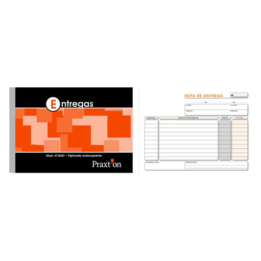 Talonario PRAXTON Notas De Entrega 4º Triplicado, Pack x5