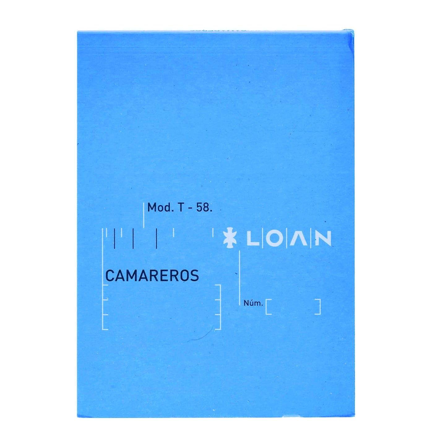 Talonario Camareros LOAN Modelo T-58 Hoja Simple A6 100 Hojas Blancas