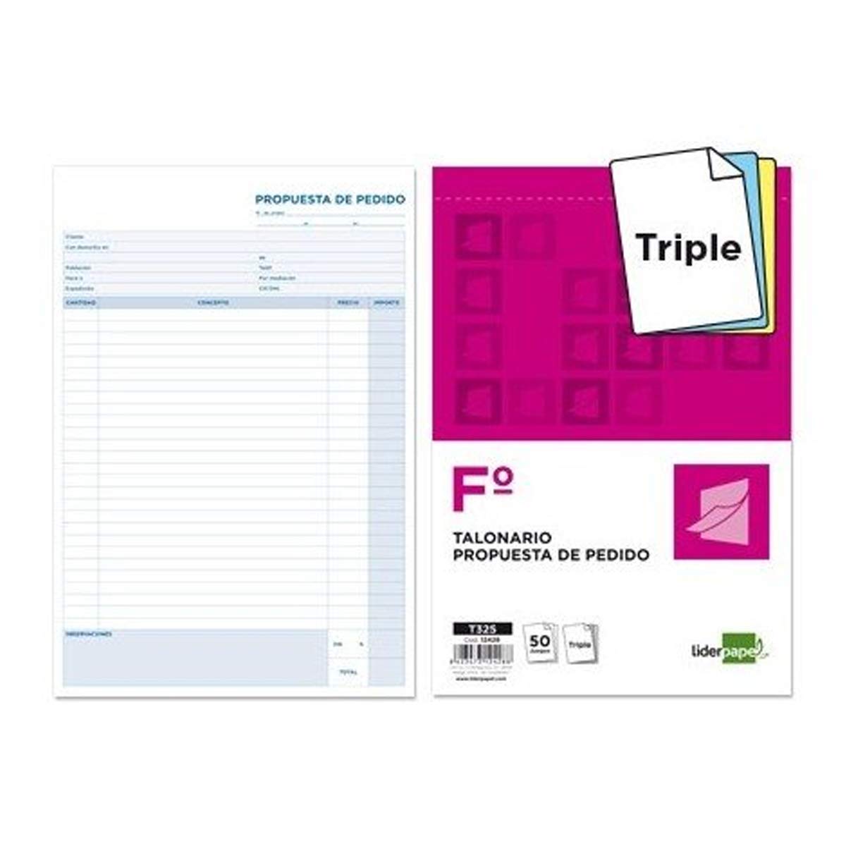 Liderpapel T325 - Talonario pedidos