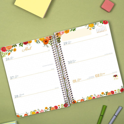 Finocam Cloe Agenda 16 meses 2026 2027 | Semana Vista Horizontal · Septiembre 2026 - Diciembre 2027 | Verde · Idioma: Español - Agenda semanal
