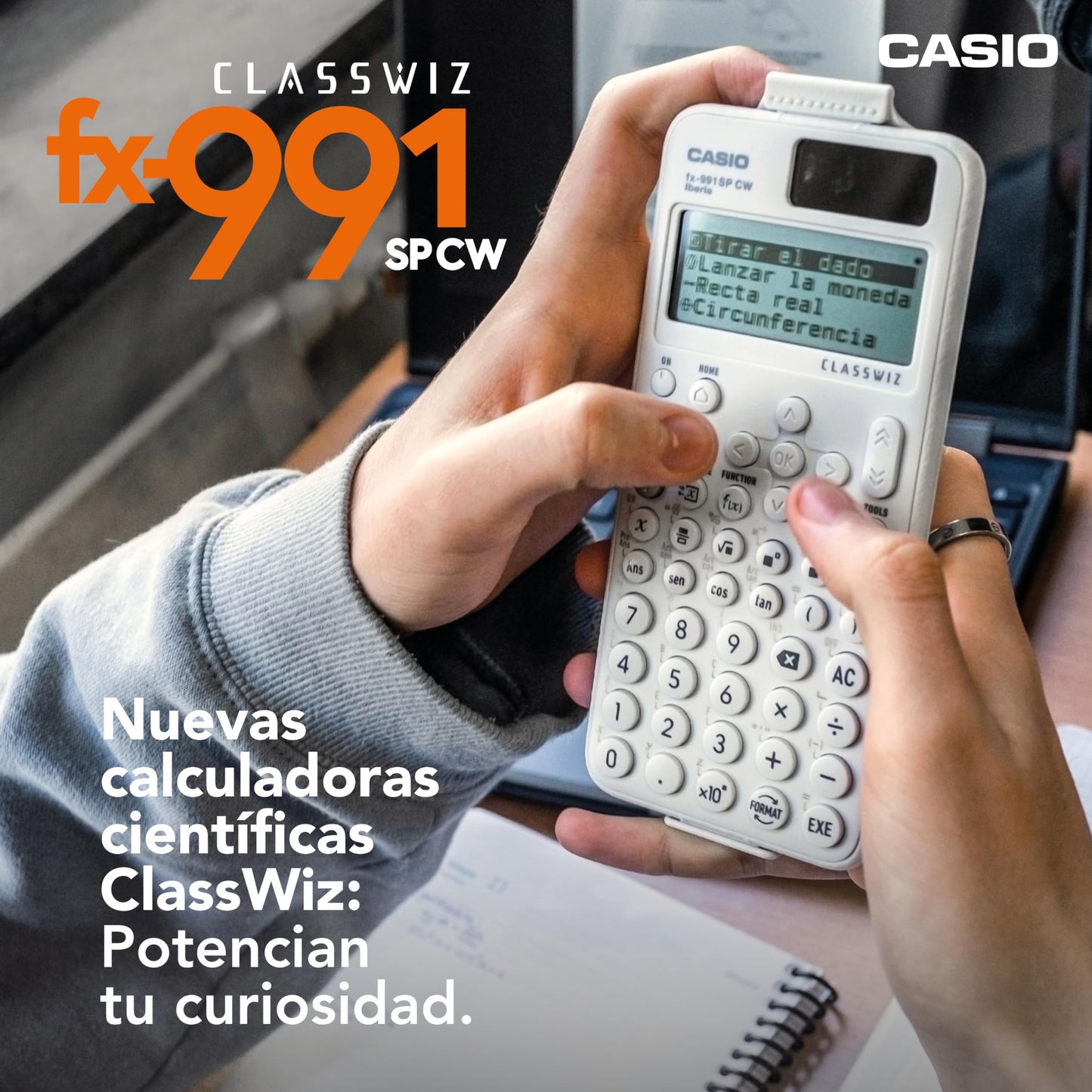 Casio FX-991SP CW - Calculadora Científica, Recomendada para el Curriculum Español y Portugués, 5 Idiomas, más de 560 Funciones, Solar, Color Blanco