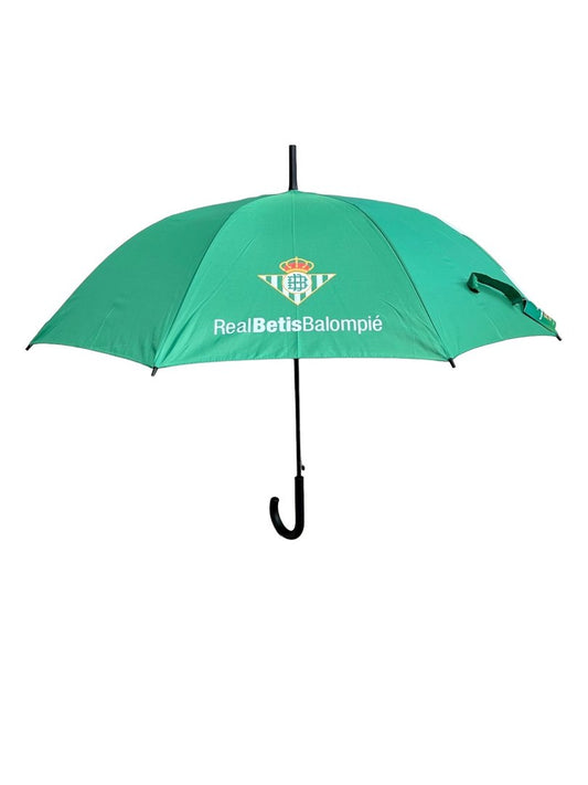 Seva Paraguas de bastón corporativo Real Betis Balompié, cadete largo, automático, verde con estampado - 81 cm