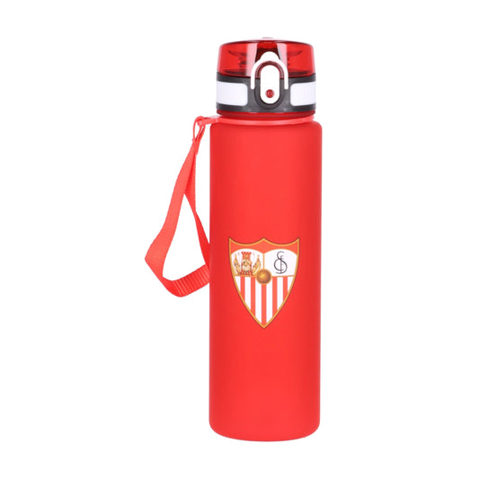 Botella deportiva oficial del Sevilla FC | CYP BRANDS - Botella de 650 ml, plástico sin BPA primera calidad, color roja, cierre de seguridad // Ref: B12-16S