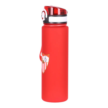 Botella deportiva oficial del Sevilla FC | CYP BRANDS - Botella de 650 ml, plástico sin BPA primera calidad, color roja, cierre de seguridad // Ref: B12-16S
