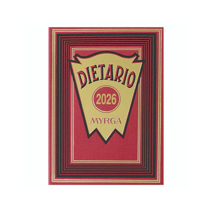 Agenda anual 2026, cuartilla | MYRGA - Dietario 416 páginas (día por página), tapa dura encuadernada en Geltex y estampado dorado // Ref: 2111