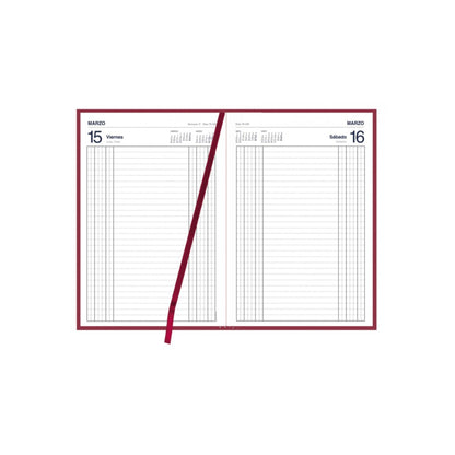 Agenda anual 2026, cuartilla | MYRGA - Dietario 416 páginas (día por página), tapa dura encuadernada en Geltex y estampado dorado // Ref: 2111