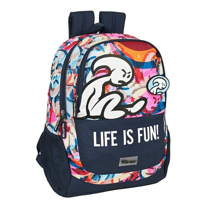 Mochila El Niño "Life is fun" | SAFTA - Mochila escolar gran capacidad, adaptable a carro, 44 cm, doble compartimento con cremallera // 612207665