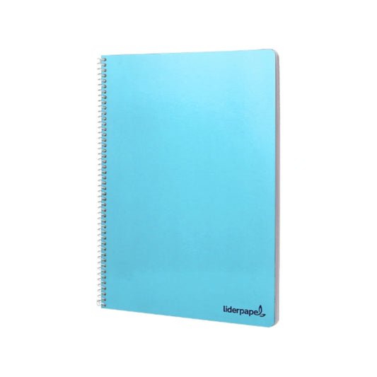 Cuadernos cuadros espiral folio, pack 10 ud.| LIDERPAPEL - Cuadernos Fº, cuadrícula 4mm, papel 60 gramos, 80 hojas, con margen, colores surtidos // Ref: 08194