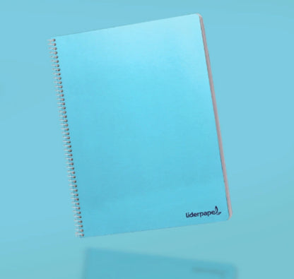 Cuadernos cuadros espiral folio, pack 10 ud.| LIDERPAPEL - Cuadernos Fº, cuadrícula 4mm, papel 60 gramos, 80 hojas, con margen, colores surtidos // Ref: 08194