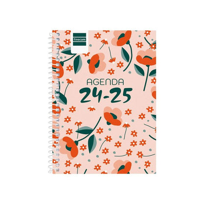 Agenda 2024/25 octavilla Floral  FINOCAM - Planificador año 2024/25, 17 cm, semana vista, papel calidad 70 gramos, tamaño bolsillo // Ref: 645000625