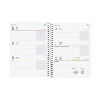 Agenda 2024/25 octavilla Floral  FINOCAM - Planificador año 2024/25, 17 cm, semana vista, papel calidad 70 gramos, tamaño bolsillo // Ref: 645000625