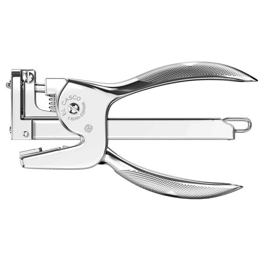 Grapadora metálica de tenaza M83 | EL CASCO - Grapa hasta 25 hojas, metal cromo mate, plateada, grapas nº23, tamaño 15,5 x 8,3 x 3,2 cm // Ref: 1083CRB
