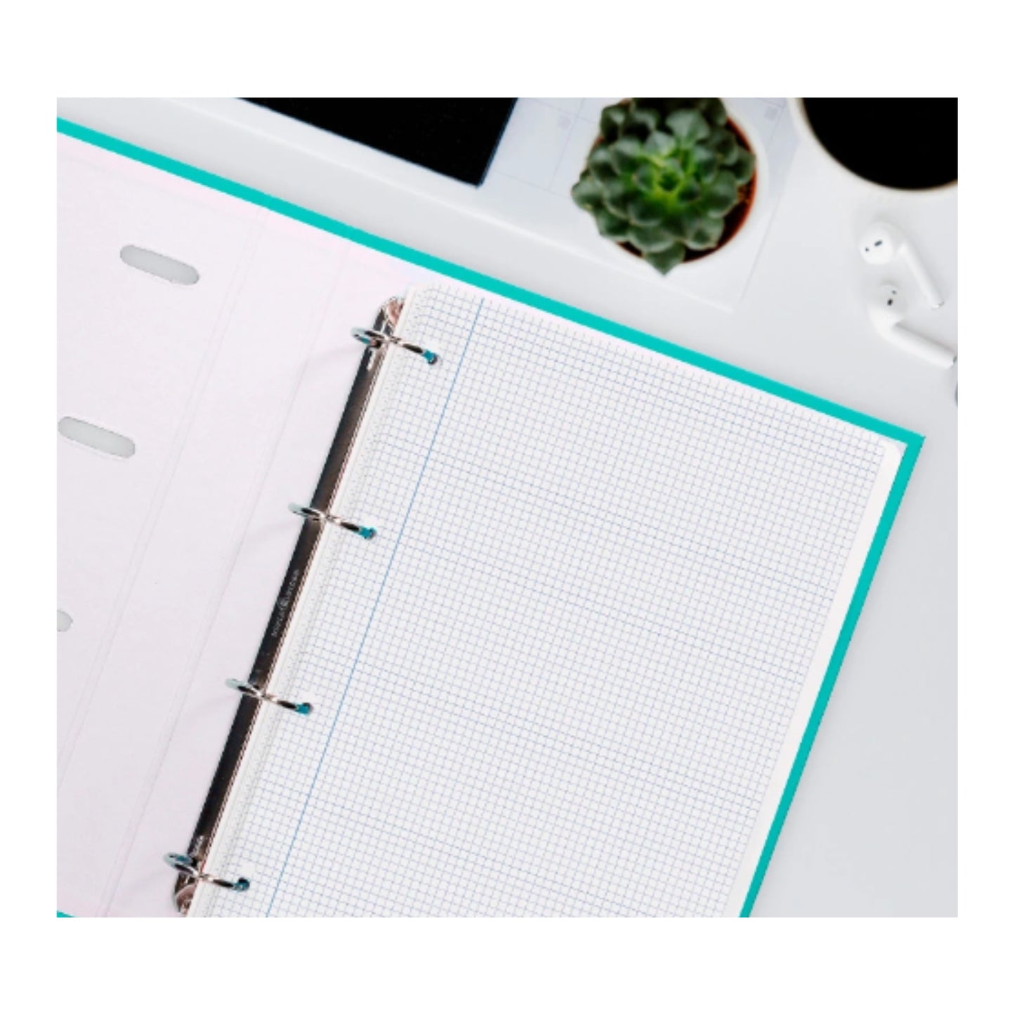 Recambio para archivador A4| LIDERPAPEL - Paquete de 100 hojas, cuadrícula 4mm, 100 gramos, con margen // Ref: 47116
