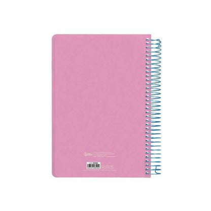 Agenda 2025 Classic A5 color rosa  LIDERPAPEL - Agenda día página del año 2025, encuadernación en espiral metálica celeste, cubiertas de polipropileno, papel 70 gramos // Ref: 170385
