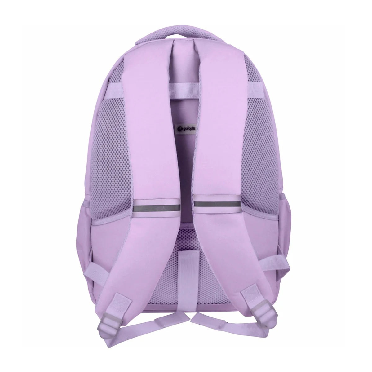 Mochila escolar grande Roomy Kuru3 Lavanda | GRAFOPLÁS - Mochila con triple compartimento gran capacidad, cierre de cremallera, bolsillos laterales y uno pequeño frontal, adaptable a carro, hombreras acolchadas, base reforzada