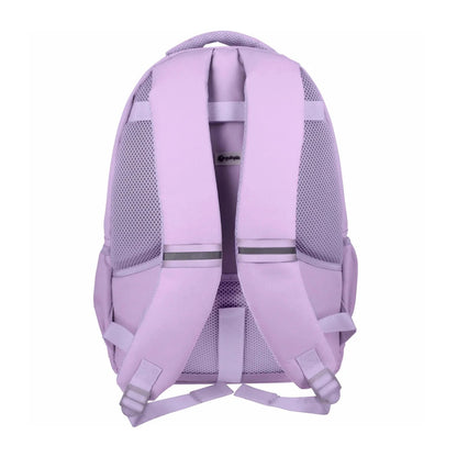Mochila escolar grande Roomy Kuru3 Lavanda | GRAFOPLÁS - Mochila con triple compartimento gran capacidad, cierre de cremallera, bolsillos laterales y uno pequeño frontal, adaptable a carro, hombreras acolchadas, base reforzada