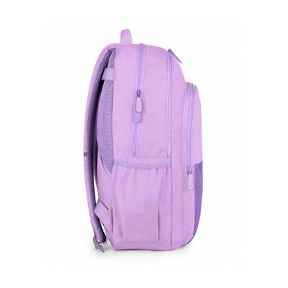 Mochila escolar grande Roomy Kuru3 Lavanda | GRAFOPLÁS - Mochila con triple compartimento gran capacidad, cierre de cremallera, bolsillos laterales y uno pequeño frontal, adaptable a carro, hombreras acolchadas, base reforzada