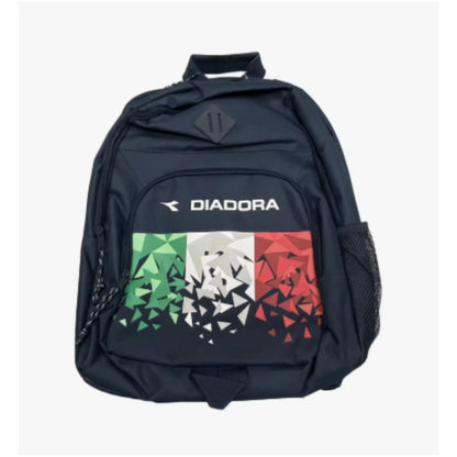 Mochila escolar Diadora 'Bandera Italiana' | SAFTA - Triple Compartimento y Malla Portabotellas, azul marino, 42 cm