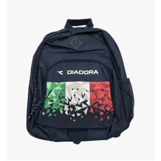 Mochila escolar Diadora 'Bandera Italiana' | SAFTA - Triple Compartimento y Malla Portabotellas, azul marino, 42 cm