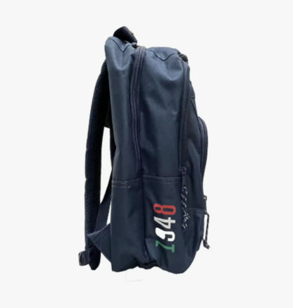 Mochila escolar Diadora 'Bandera Italiana' | SAFTA - Triple Compartimento y Malla Portabotellas, azul marino, 42 cm