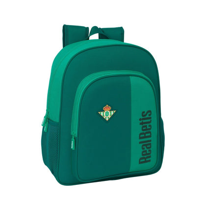 Mochila junior Real Betis Balompié | SAFTA - Producto oficial del equipo, adaptable a carro, color verde agua // Ref: 612566640